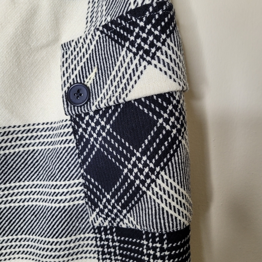 Talbots Vintage Plaid Skirt Size 12 Black & White Knit With Pockets Classic - Picture 4 of 8